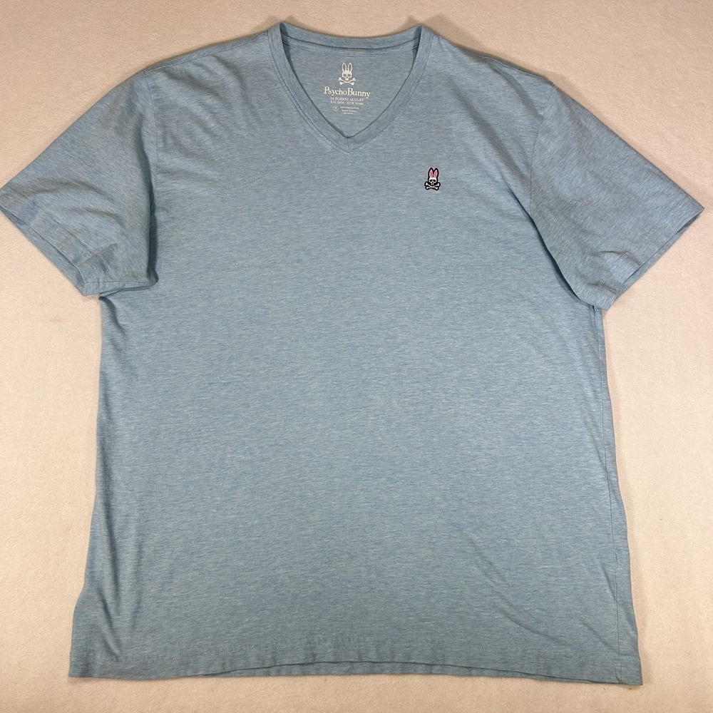 Psycho Bunny Shirt Mens XXL Light Blue Short Sleeve Embroidered Logo Casual EU 7